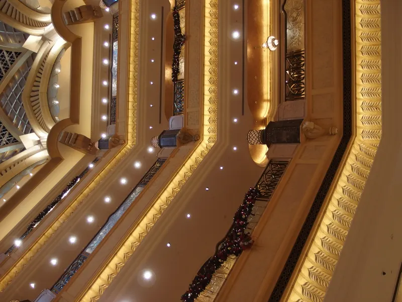 Golden interior of Emirates Palace, Abu Dhabi